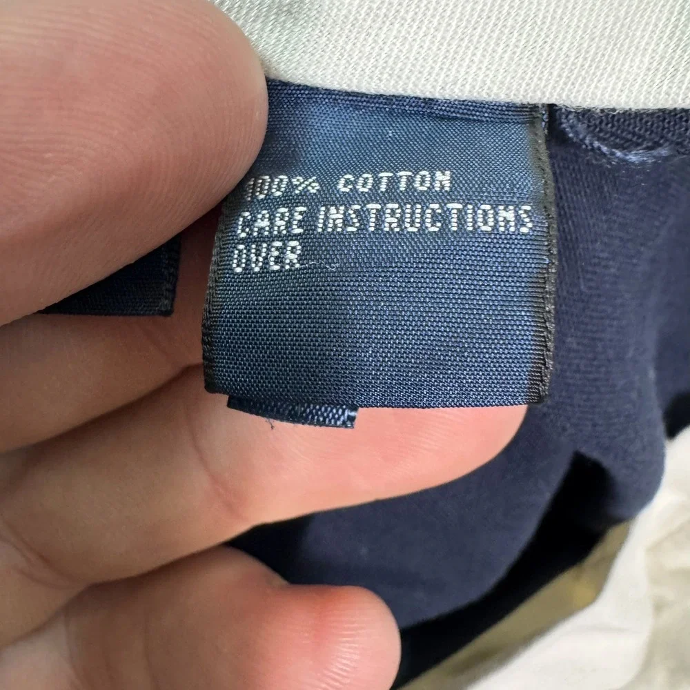 Polo Ralph Lauren Andrew Pant Men 38x36 Navy Blue Pleated Cotton Chino Trousers